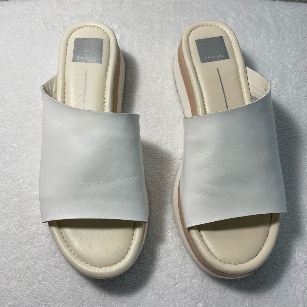 Dolce Vita White and Cream Milo Slide Sandal Women Size 9.5M